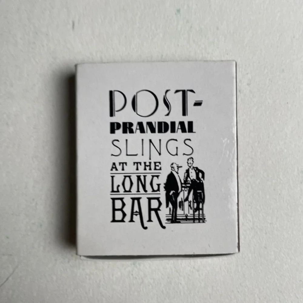 Vintage‎ Post-Prandial Slings at the Long Bar Matchbox, Collectible Bar